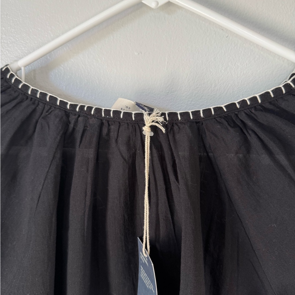 Universal Thread Black Cropped Embroidered Women's Top Size Medium Lightweight - Picture 5 of 6